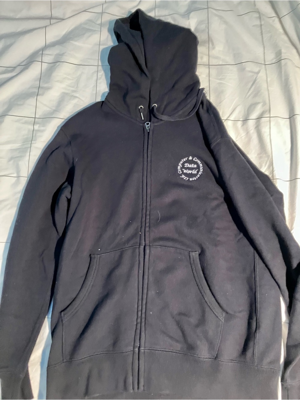 Uniqlo Black Zip-Up Hoodie with Small Chest Logo